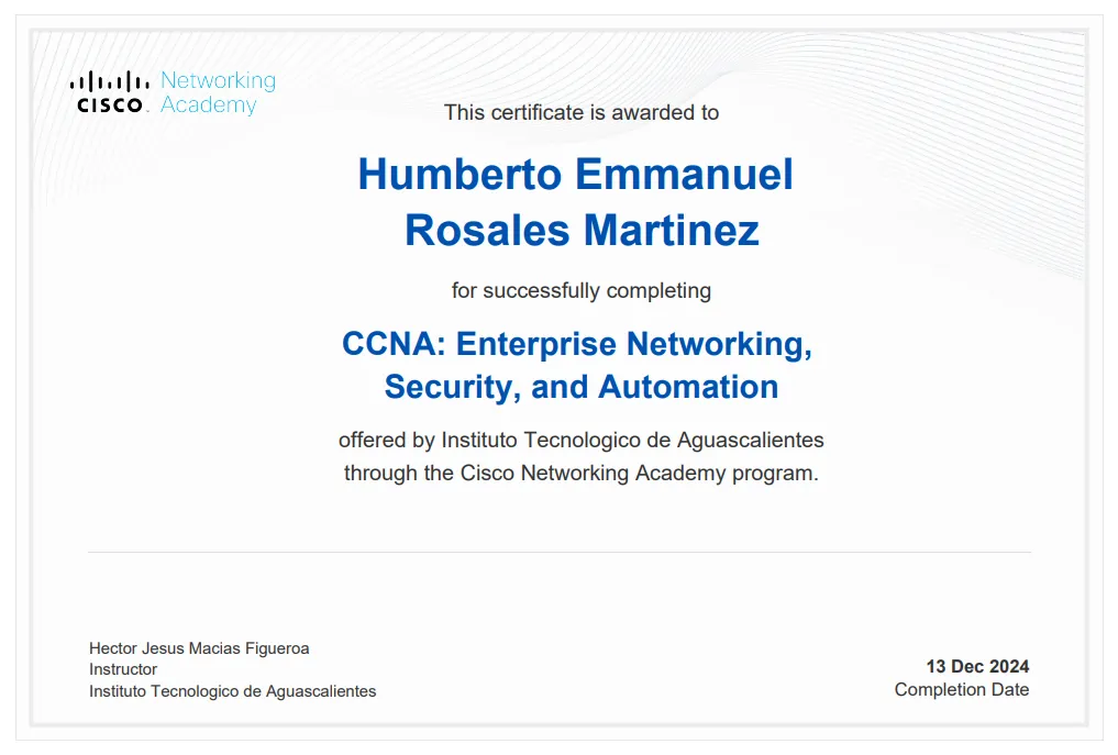 CCNA: Redes Empresariales, Seguridad y Automatización